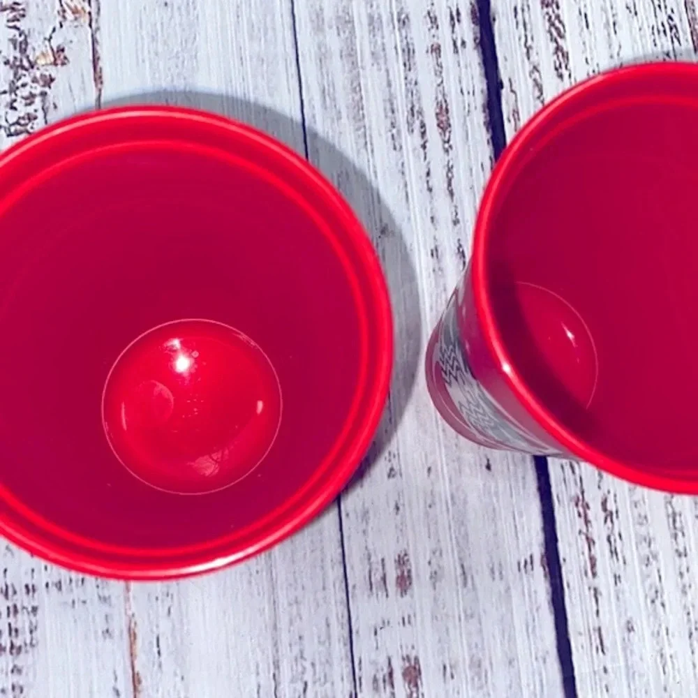 Starbucks 16 ounce reusable red Christmas tumblrs